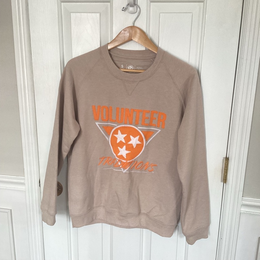Volunteer Traditions Small Tennessee Tristar Tan Crewneck Sweatshirt - Picture 3 of 6